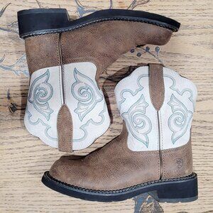 Women's US 6B Ariat Fatbaby Heritage Tess Western Boots Brown Turquoise Country